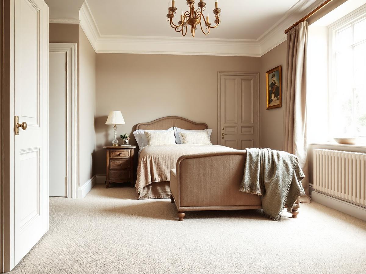 Deep pile wool carpet fitted in a light-filled living room